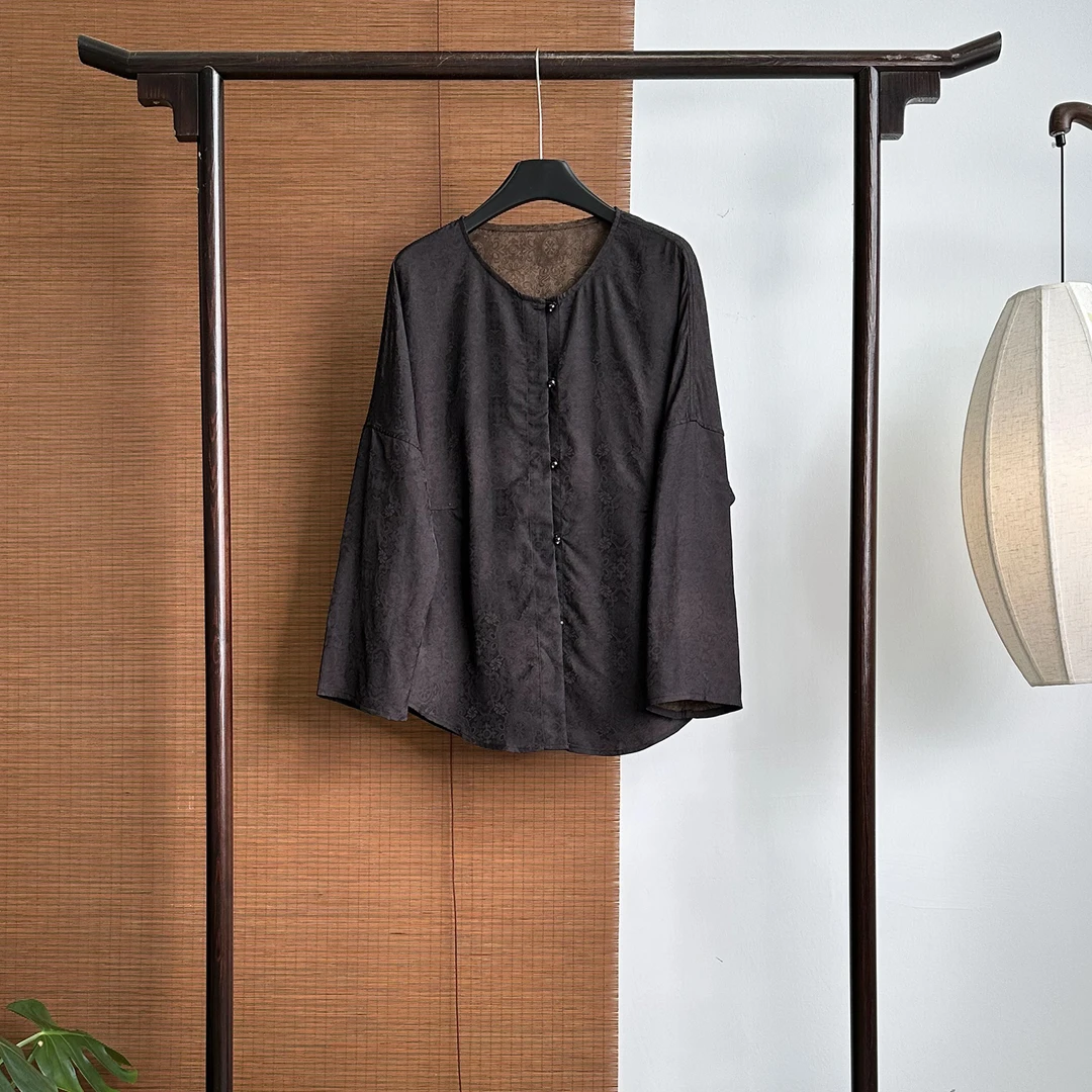 【252655】复古宝相花 新中式40姆米 织花外套