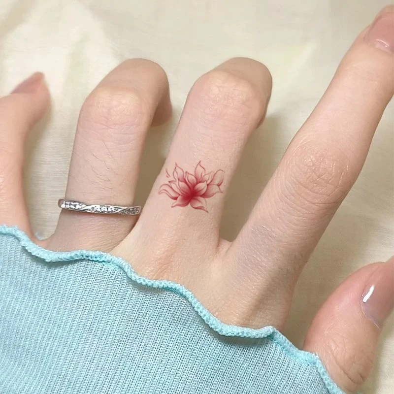 新款纯欲仙女花朵彩色纹身贴持久防水多巴胺手指小图案高颜值可洗