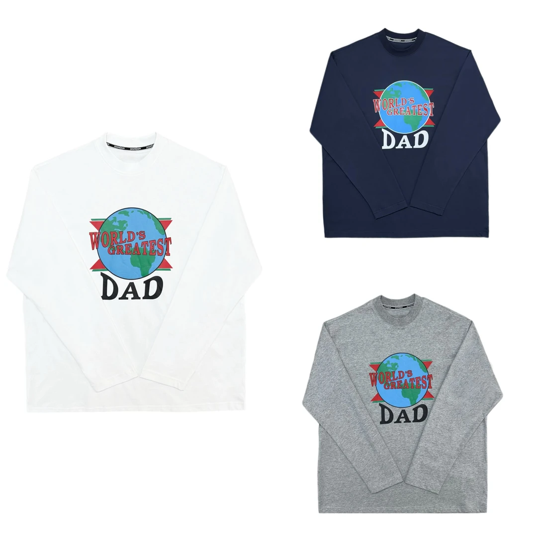 [S]灰白蓝三色地球dad休闲时尚百搭儿童长袖体恤（秋日满满）