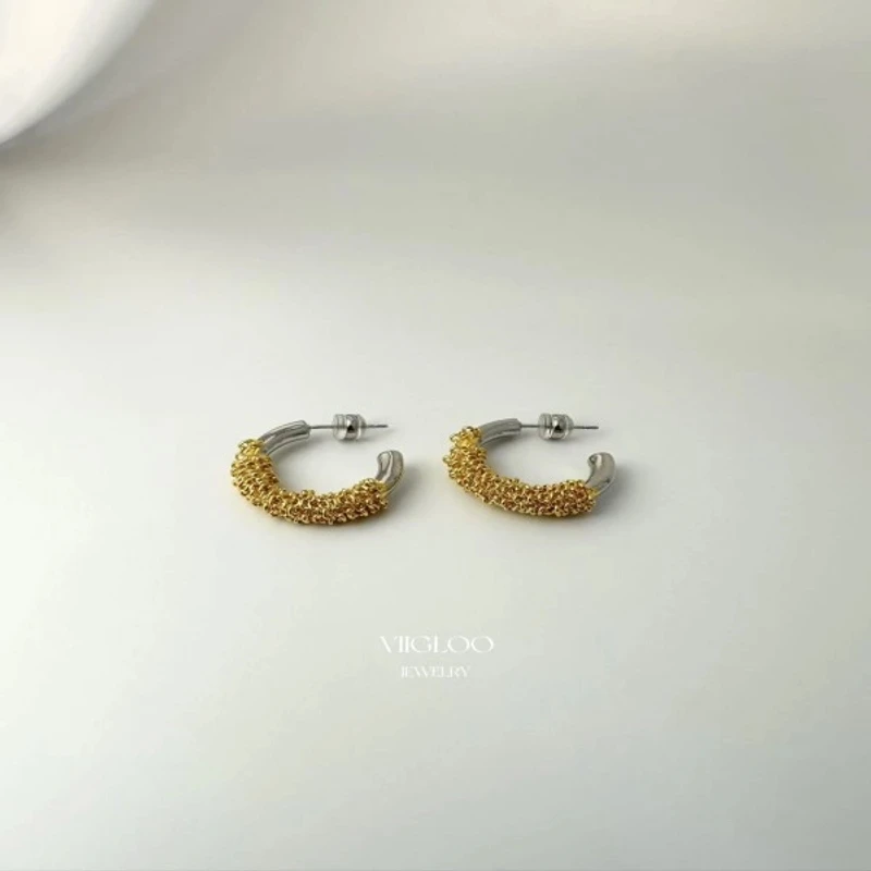 VIIGLOO｜尼罗河日落-两色拼接款耳环