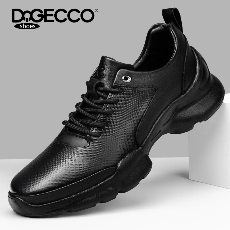 DQGECCO爱步特伦男鞋秋季软底透气男士轻便百搭休闲皮鞋真皮时尚