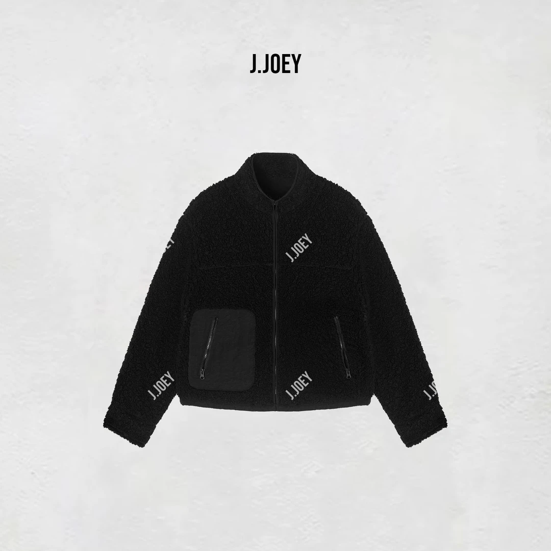 J.JOEY 25新款高级感立领拉链宽松保暖短款毛呢外套0798