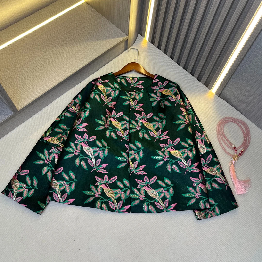 【金枝玉叶】新款设计师款国风提花新中式气质百搭宽松长袖上衣外套