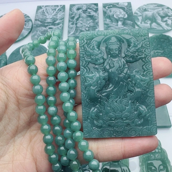 翡翠未镶嵌颈饰多样性发货天然A货翡翠