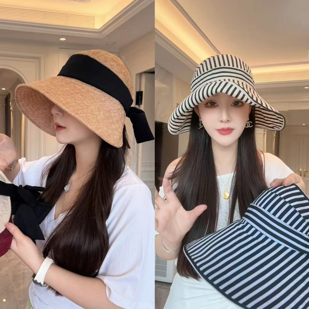一帽多戴老钱风防晒帽休闲大帽檐户外遮阳帽太阳帽旅游度假帽
