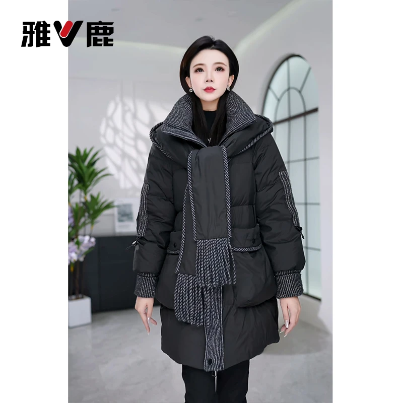 【雅鹿】新国标90白鸭绒新款时尚气质休闲减龄短款保暖女士羽绒服