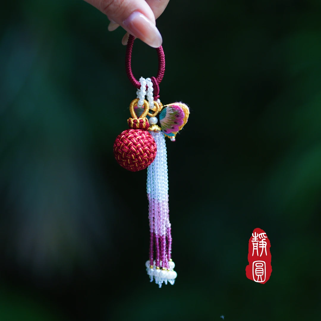 【有求必应】 红色 手工挂件压襟