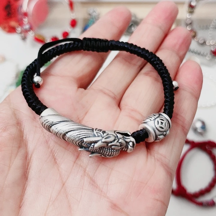 珐琅吊坠足银龙头