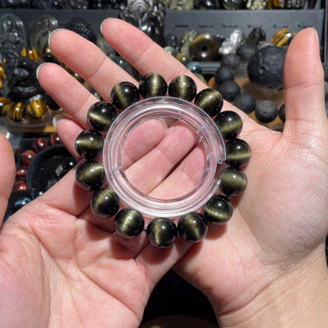 黑曜岩手串未镶嵌恩*