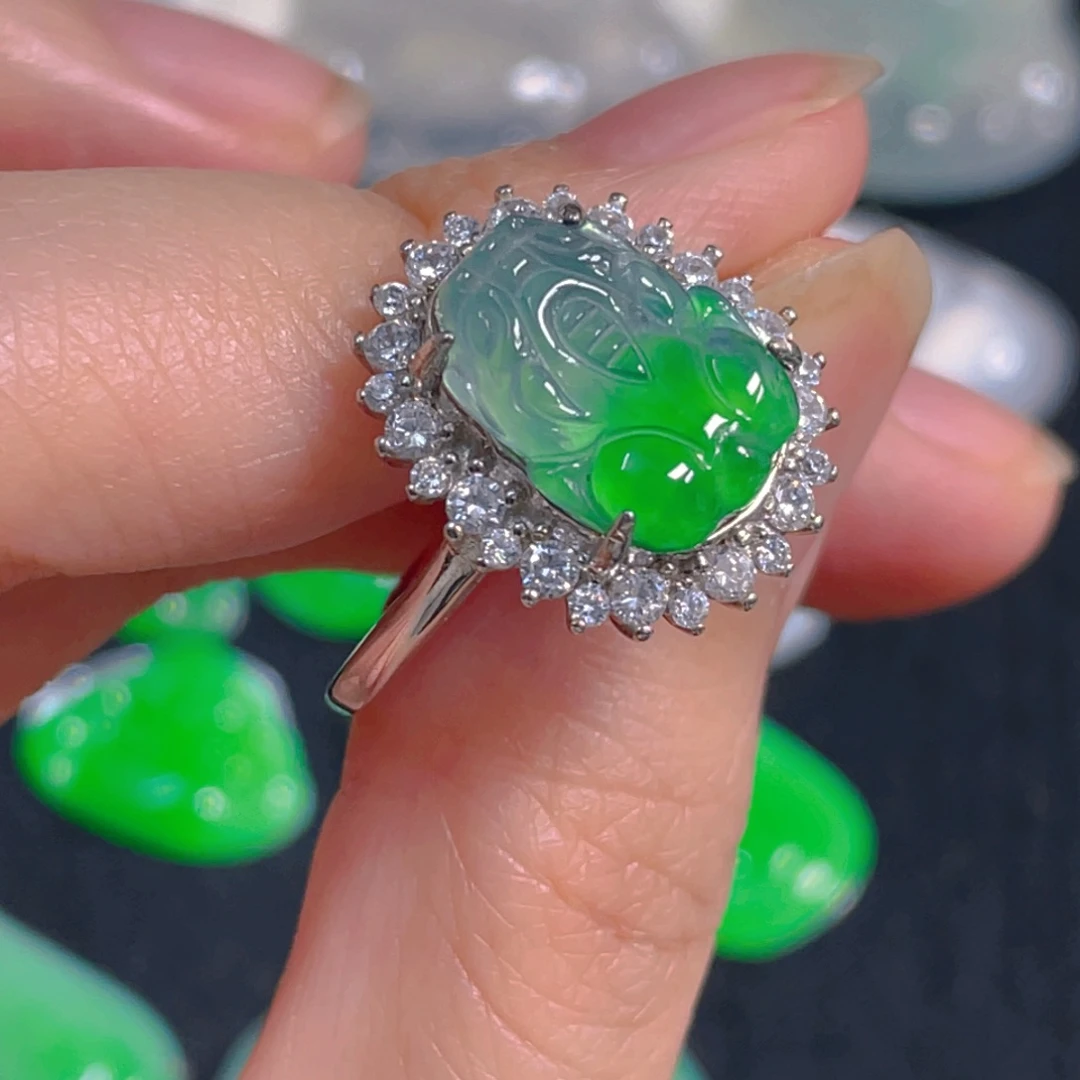 翡翠银S925镶嵌吊坠(不含链)