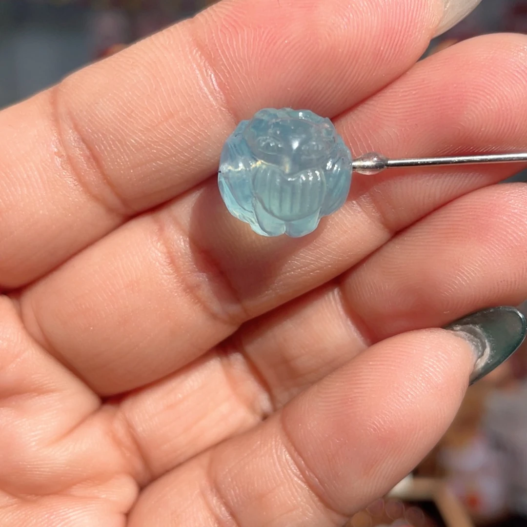 水晶手串未镶嵌13mm海蓝宝凤九一颗