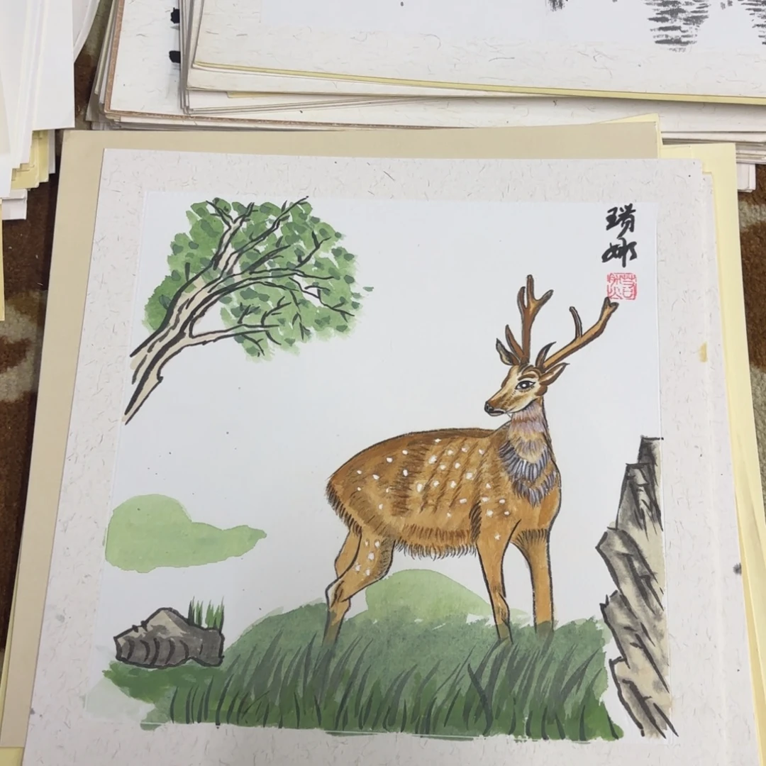 国画33-33卡纸作品童