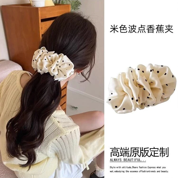 褶皱云朵泡泡波点香蕉夹女款高马尾一字扭扭夹后脑勺抓夹韩系发饰