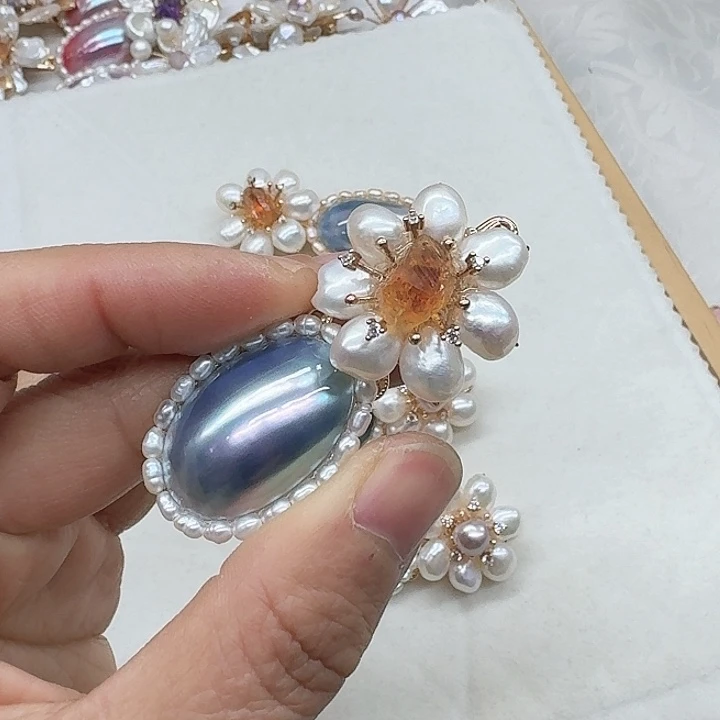 淡水珍珠发饰未镶嵌