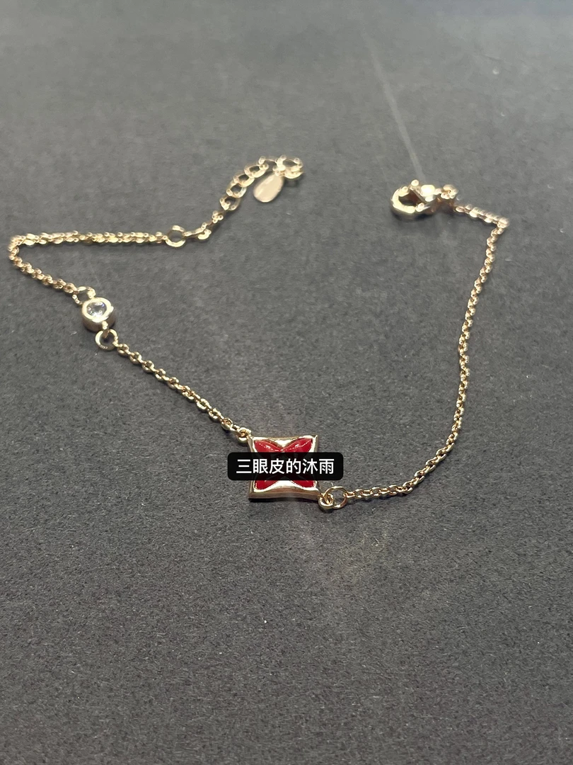 铜合金手链 铜合金老花手链玫瑰金红色S00101