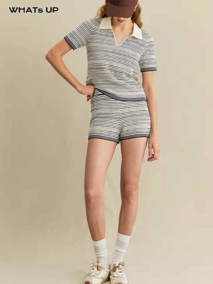 CRUSH collection 25PF 设计师品牌 条纹短裤WHATsUP