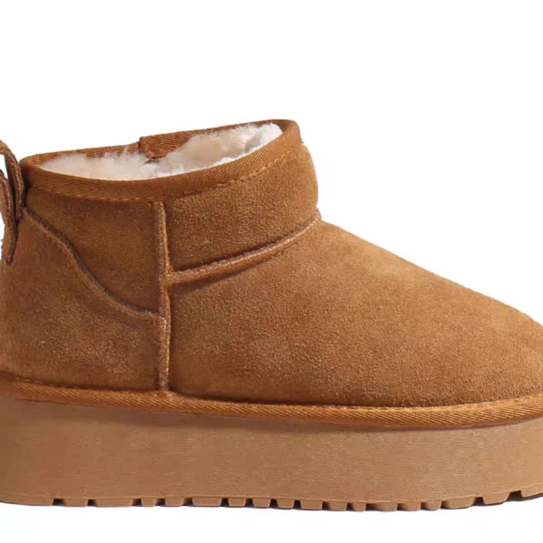 真皮女款厚底雪地靴