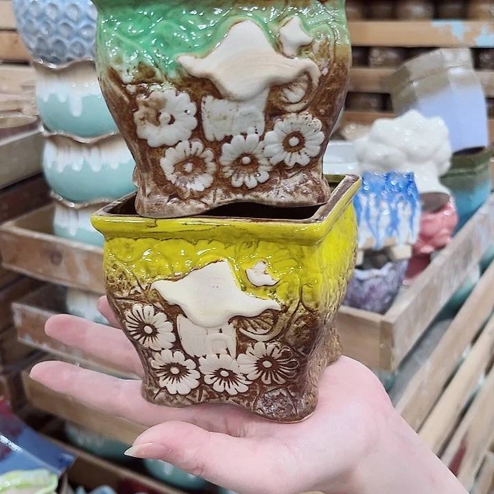 有孔.凑单10元陶瓷花盆发货！