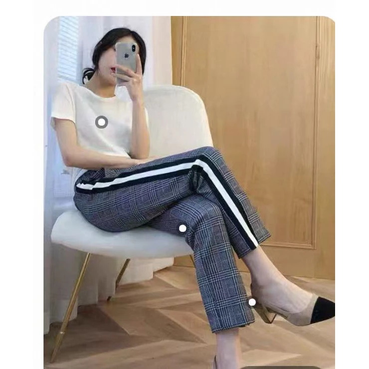 6637 GZJ1高腰休闲裤秋季新款经典女裤显瘦阔腿裤