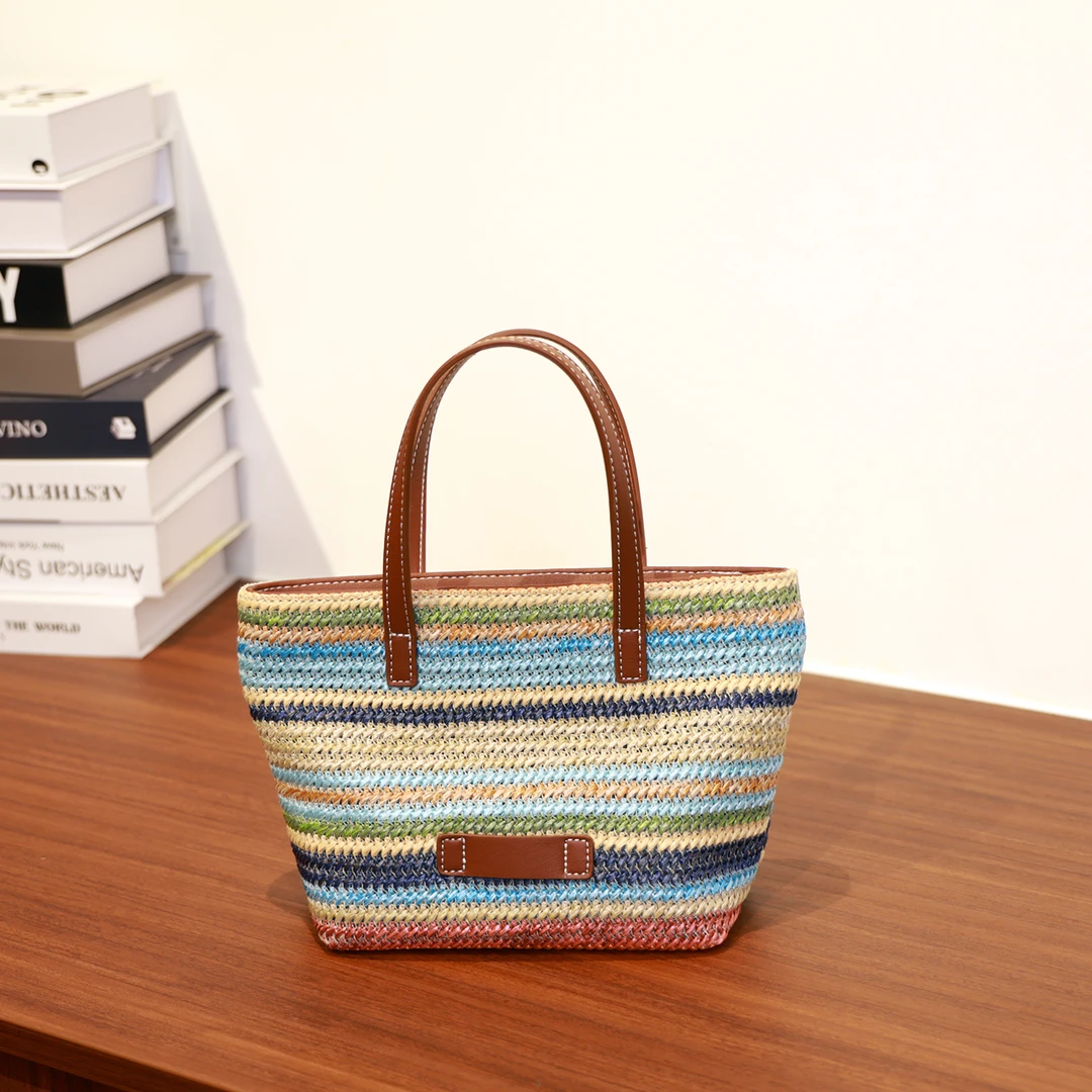 2025新款原创女包拉菲草草编菜篮子包休闲百搭女款手提包斜挎包