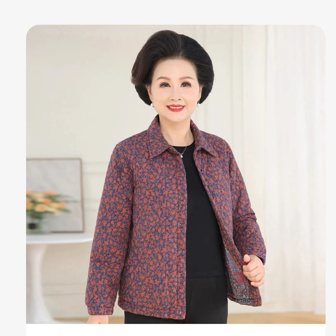 中老年女装纯棉薄棉衣奶奶妈妈全棉小棉袄夹棉老太太宽松大码棉服