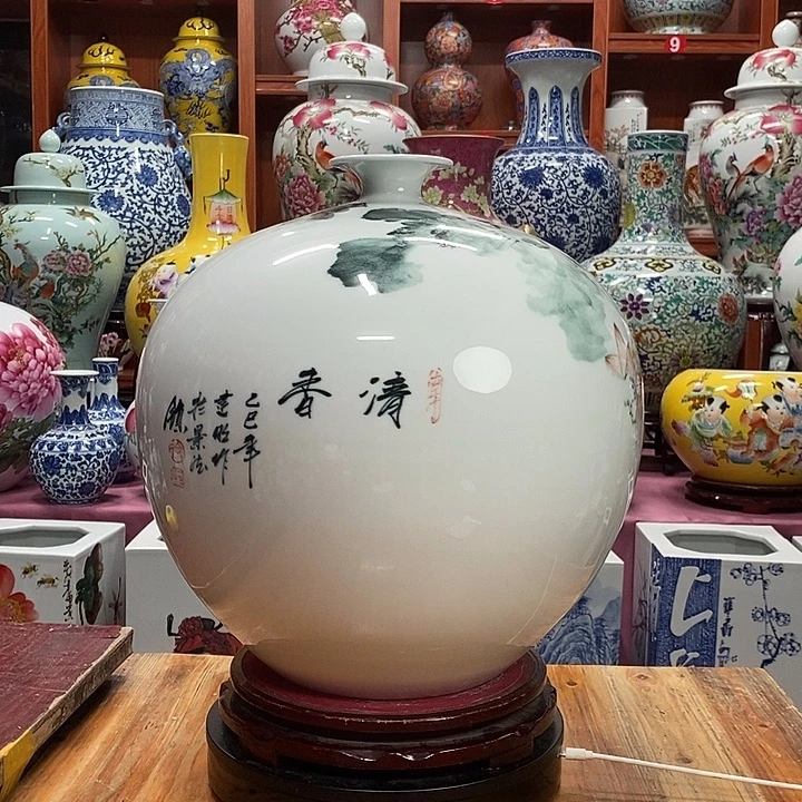 大***仔景德镇陶瓷手工手绘花瓶摆件