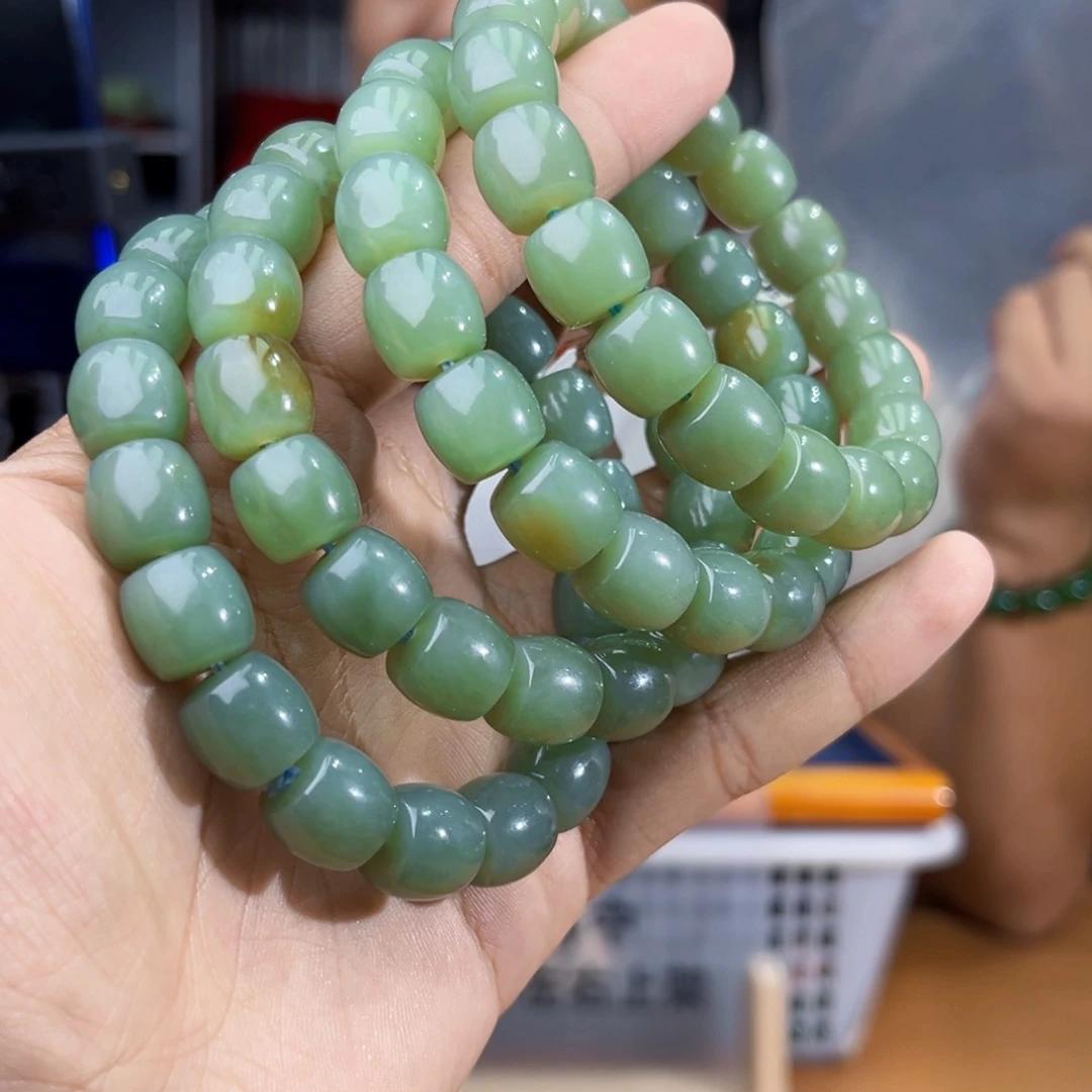 手串未镶嵌和田玉纯天然14年新疆且末料正蓝卡12多样性发其一