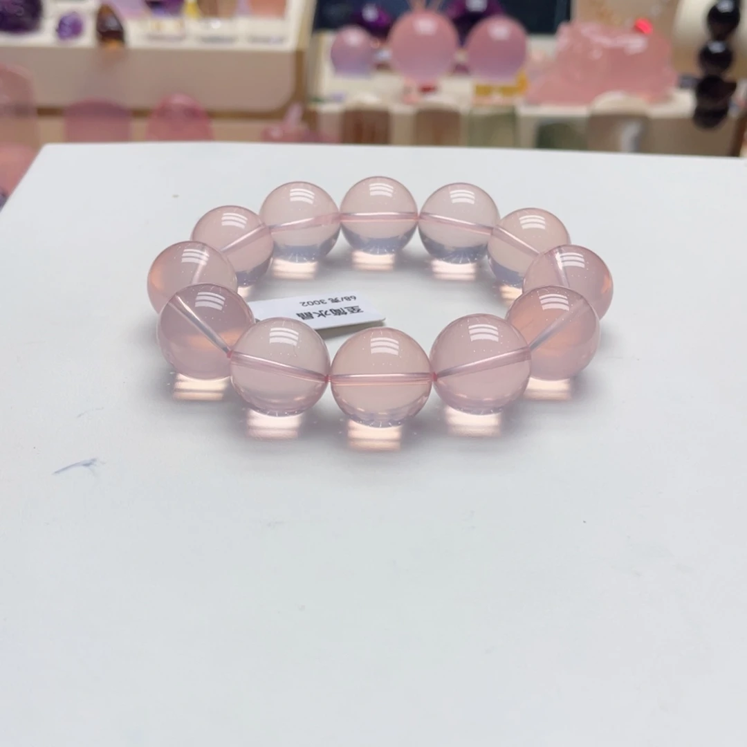 未镶嵌手链芙蓉石粉水晶17.8mm