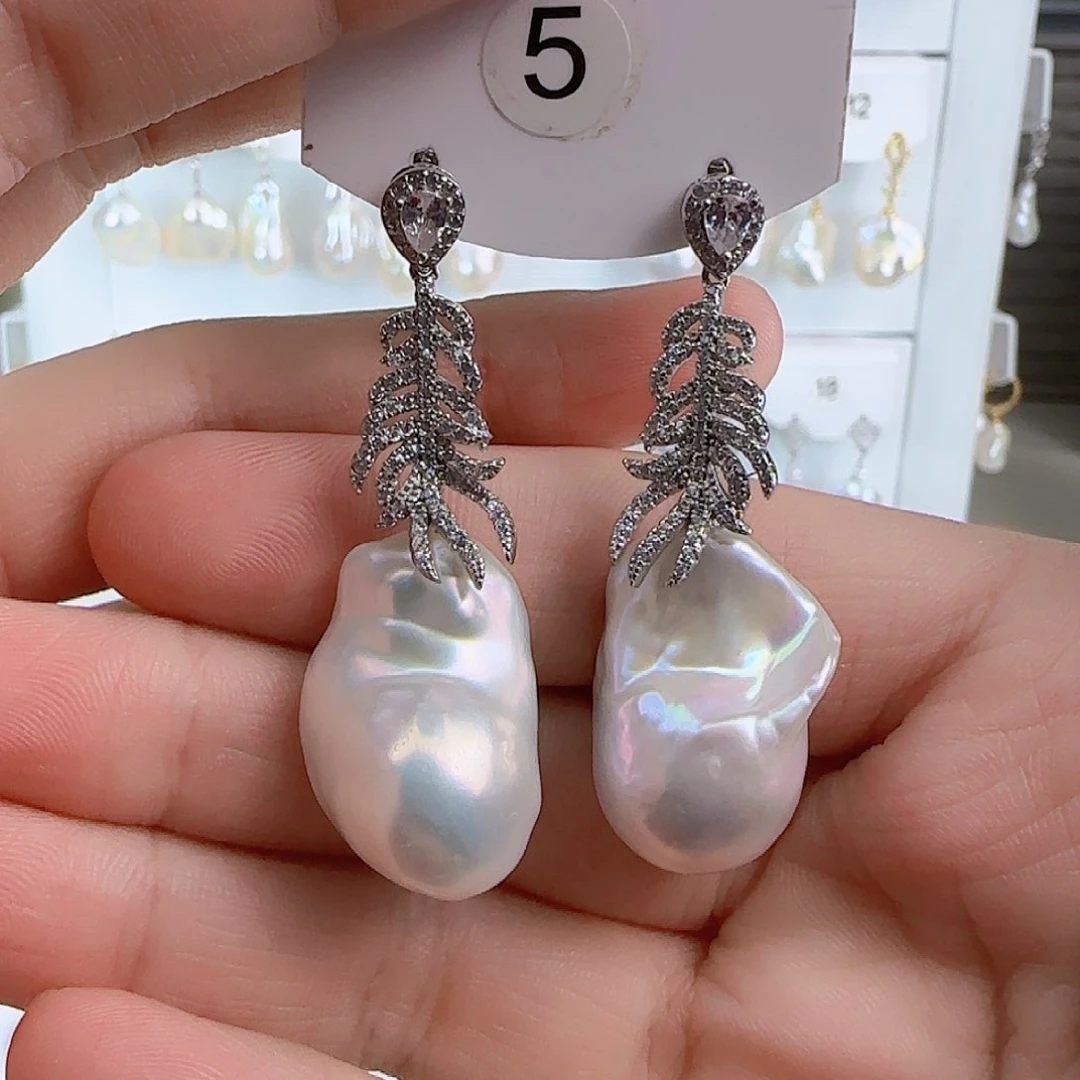 淡水珍珠耳饰未镶嵌云**轻