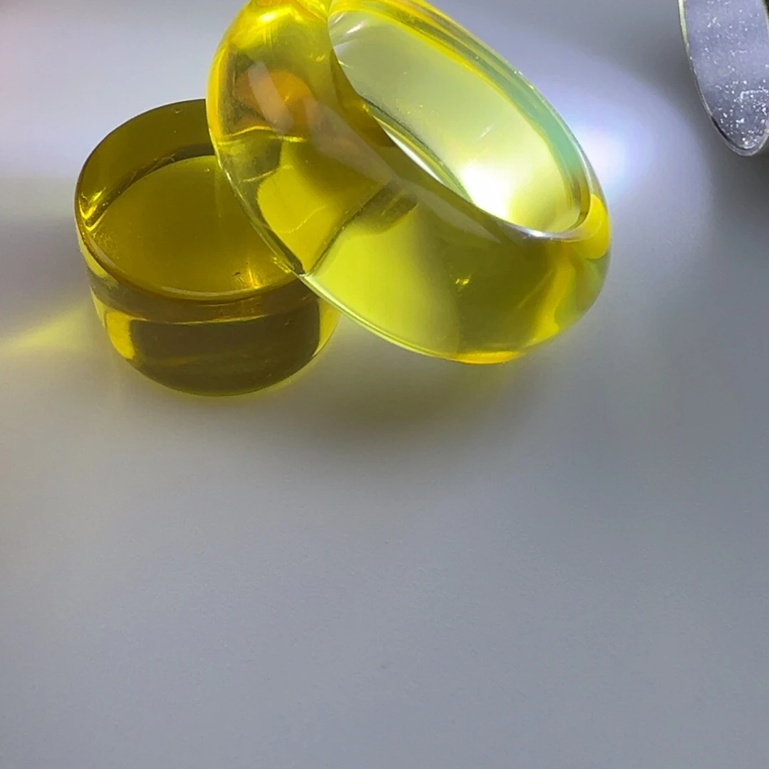 琥珀未镶嵌裸石琥珀柳青指环一套