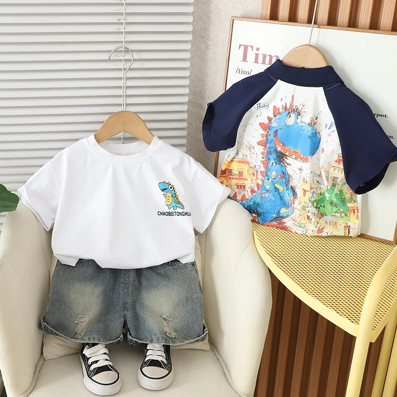 儿童夏日套装2025新款帅气时髦男童夏季男孩短袖运动男宝宝夏装潮