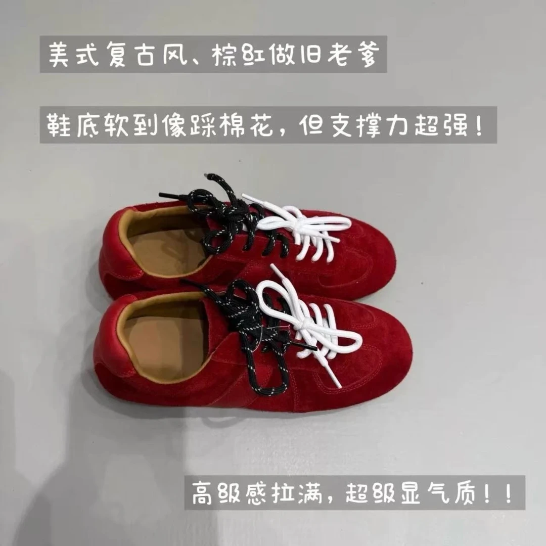 早秋美式复古风~舒适软底韩系休闲板鞋德训鞋女双鞋带251771