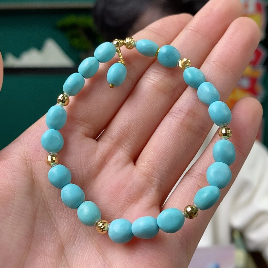 绿松石18K金镶嵌挂件