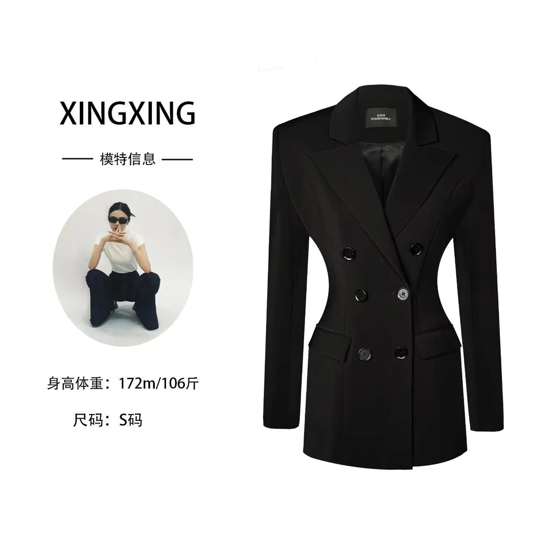 XINGXING 简意 春夏新款通勤收腰显瘦气质时尚轻奢修身款西装外套