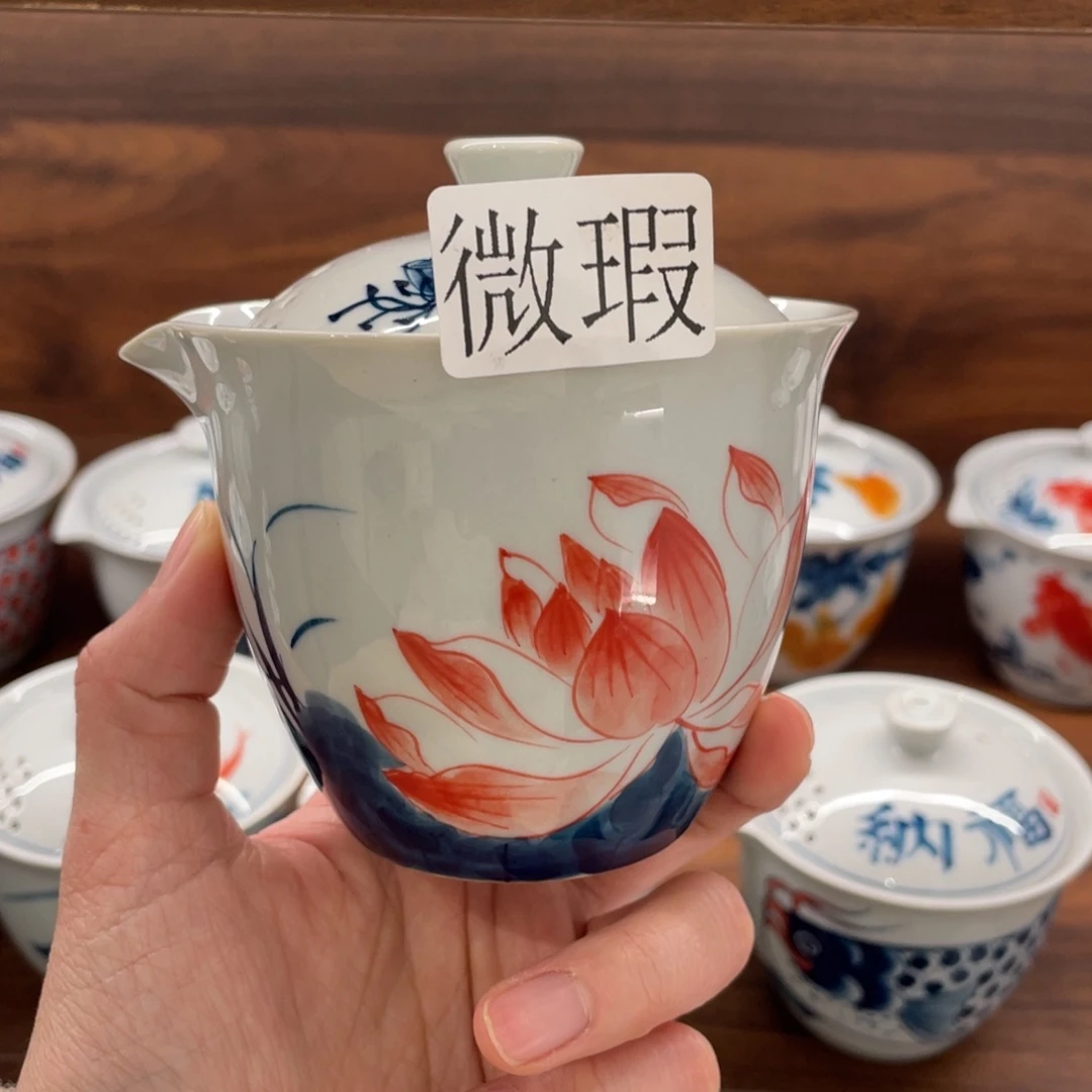 有瑕釉下彩纯手绘