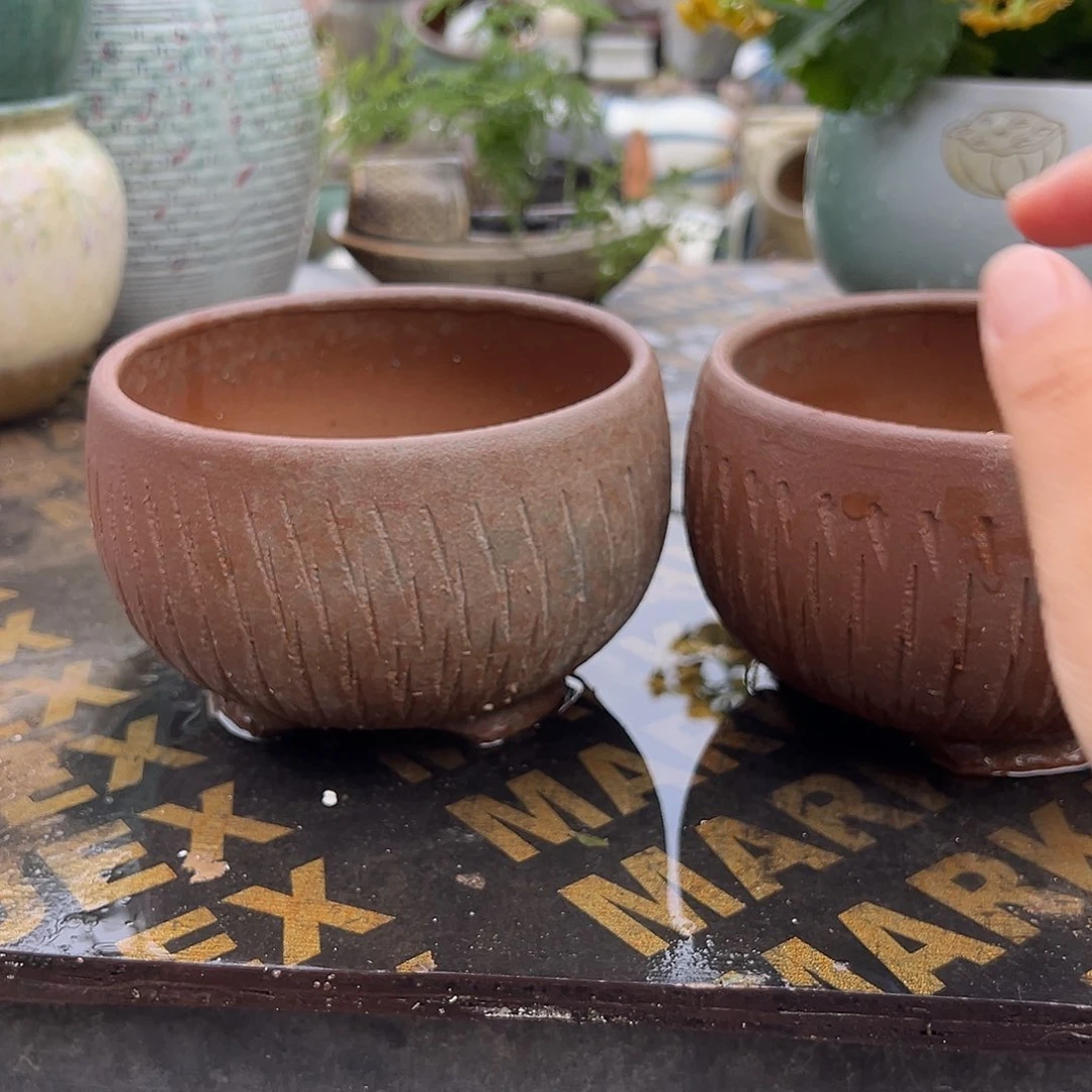 紫砂花盆口15高12两个福利