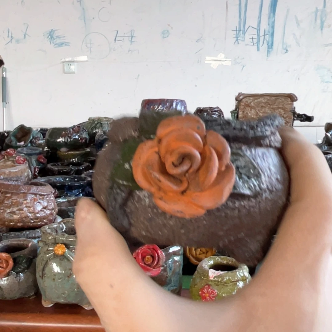 红陶我**傲粗砂陶瓷花盆