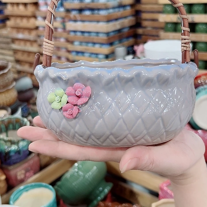 有孔.凑单10元陶瓷花盆发货！