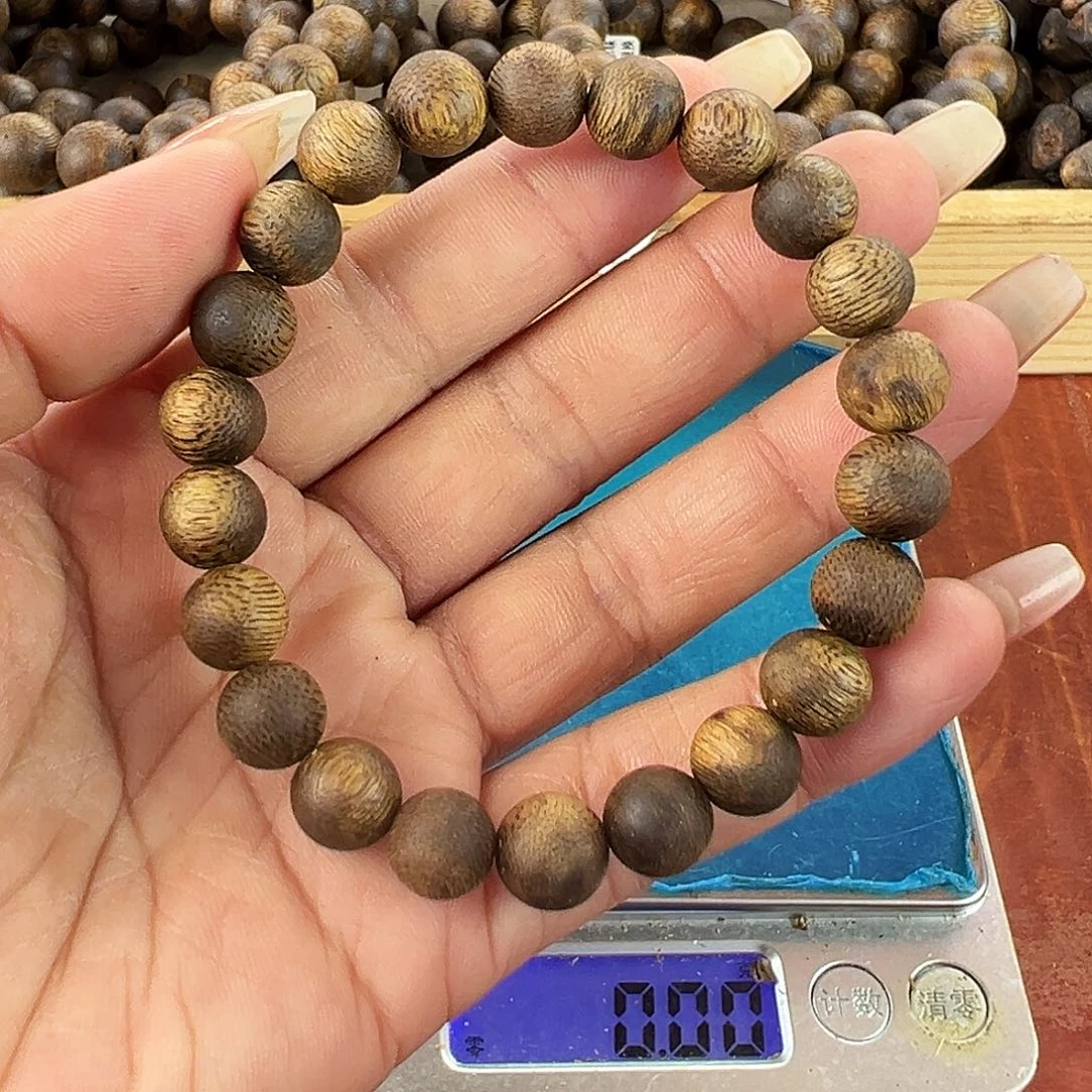 沉香沉香碎屑卡9圆珠单圈5g红骨