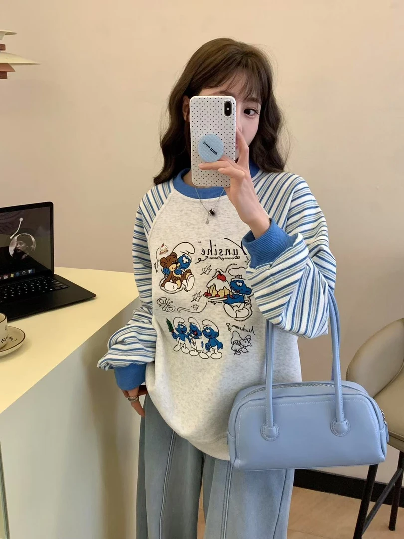 【号码550-599】G春款东大门韩订显瘦刺绣卡通卫衣