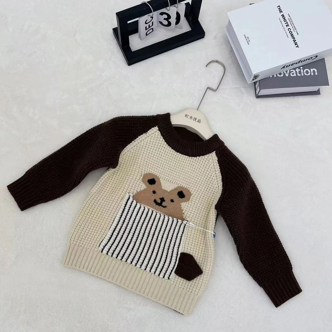 8006  韩版 小袋鼠圆领毛衣