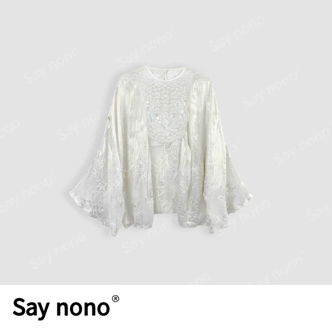 懒猫nono│Saynono春夏季新款高级气质温柔蕾丝衬衫H055222X