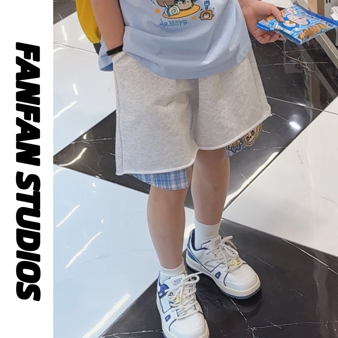 FANFAN亲子装夏季亲子装2025夏款灰色休闲短裤