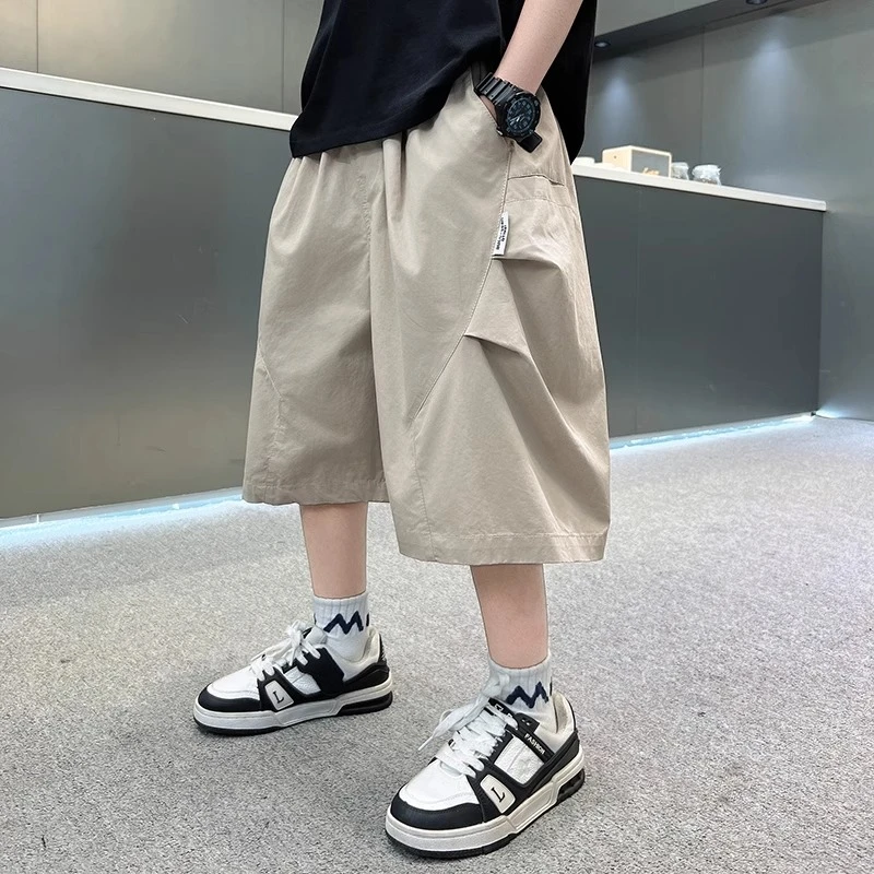 儿童装男童夏装薄款裤子2025新款中大童夏季工装短裤夏款休闲中裤