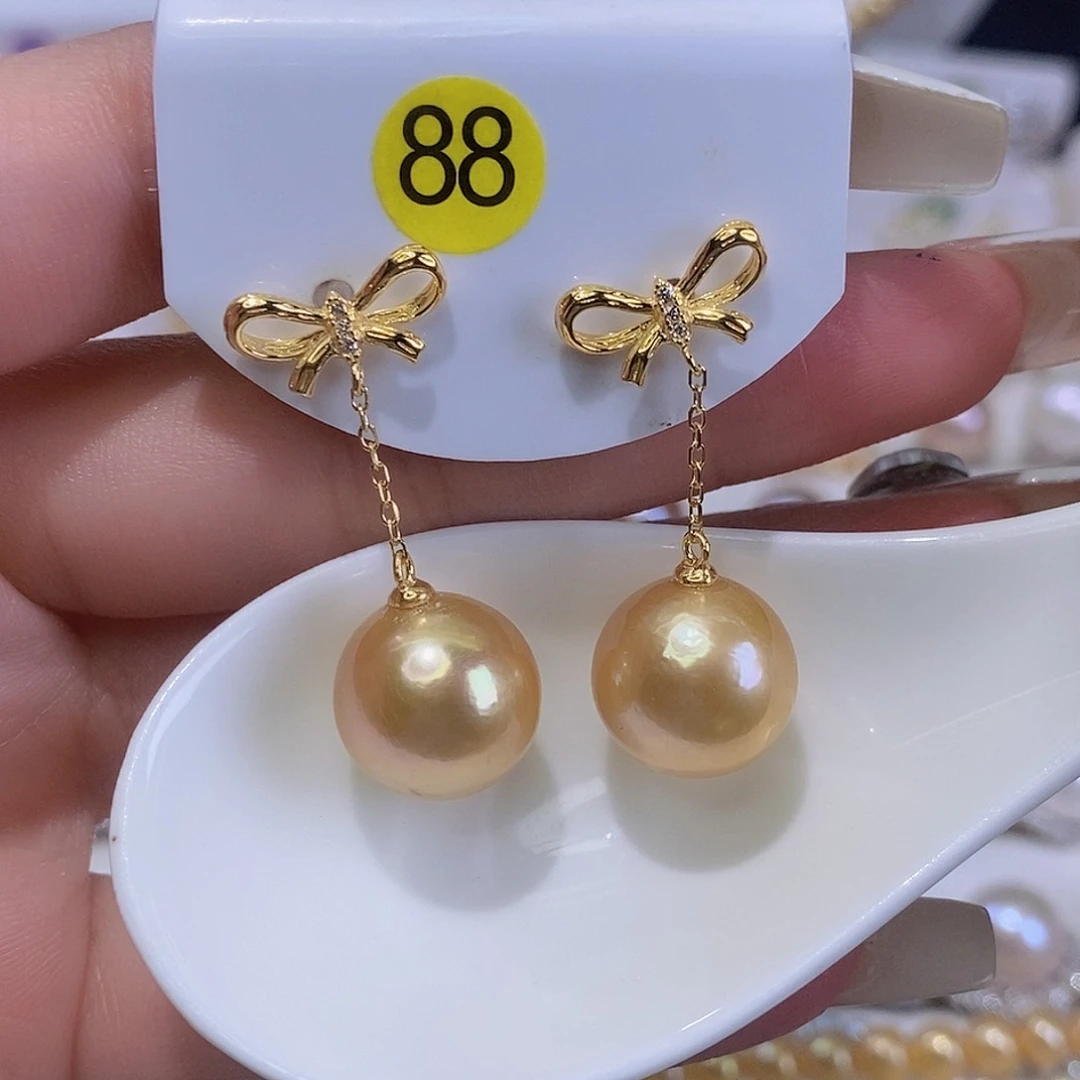 银S925镶嵌淡水珍珠耳饰?****?
