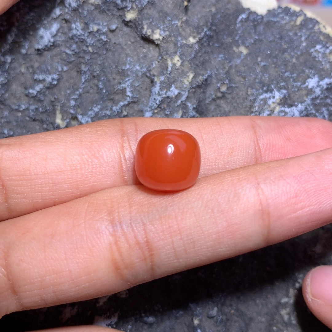 南红玛瑙未镶嵌柿子红老型11.3+10.4朱砂点
