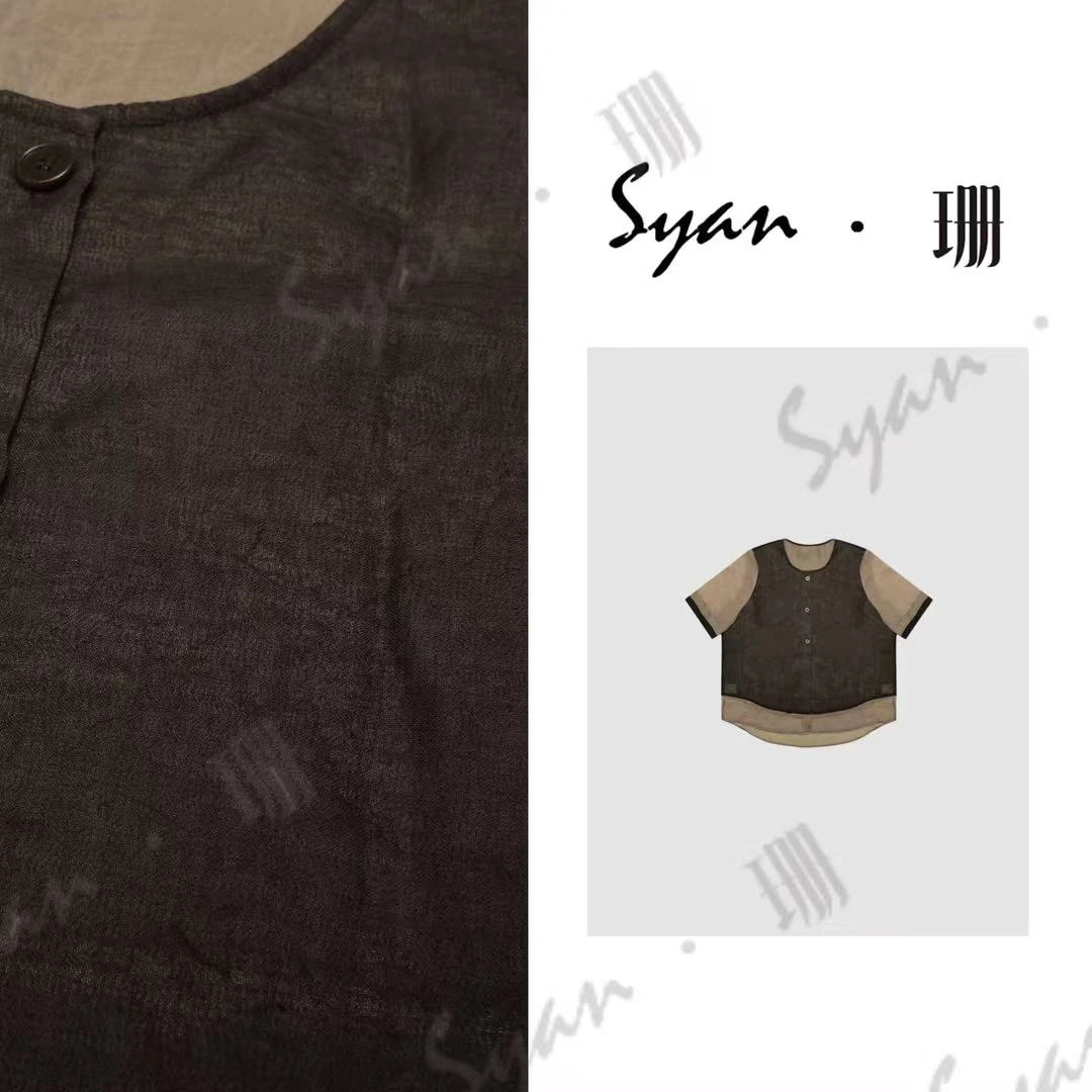 Syan【岁月如歌】洋气老钱风新款复古百搭设计休闲短袖T恤