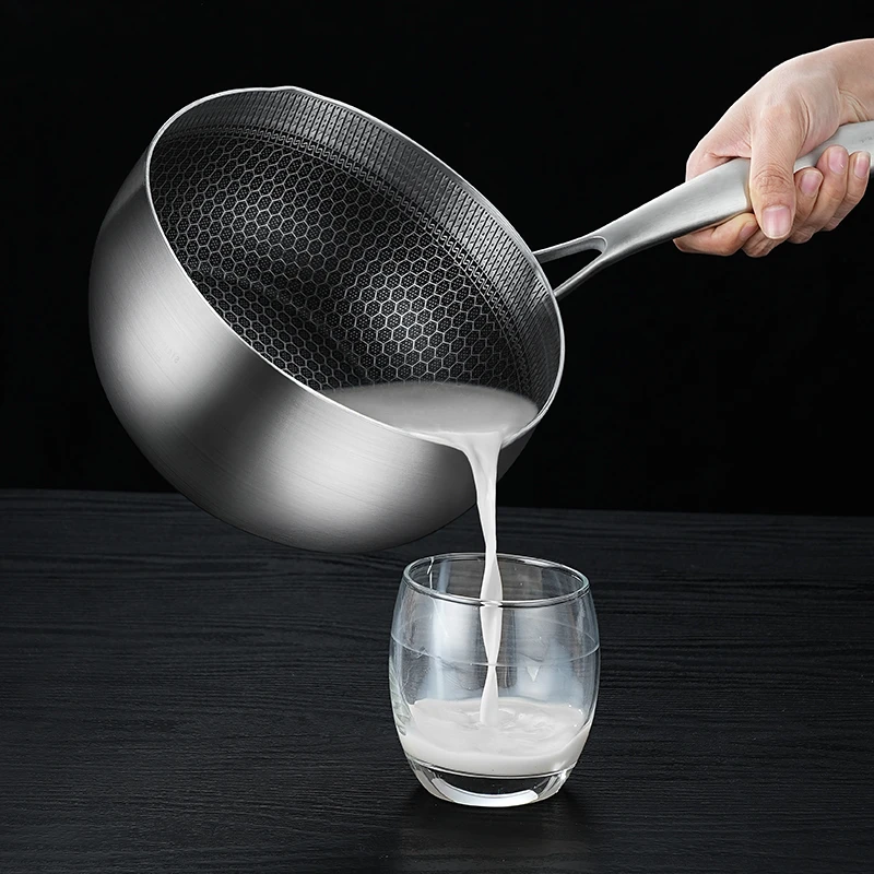 （24CM雪平锅年货）316不锈钢七层钢加厚辅食锅不粘锅奶锅小炒菜锅