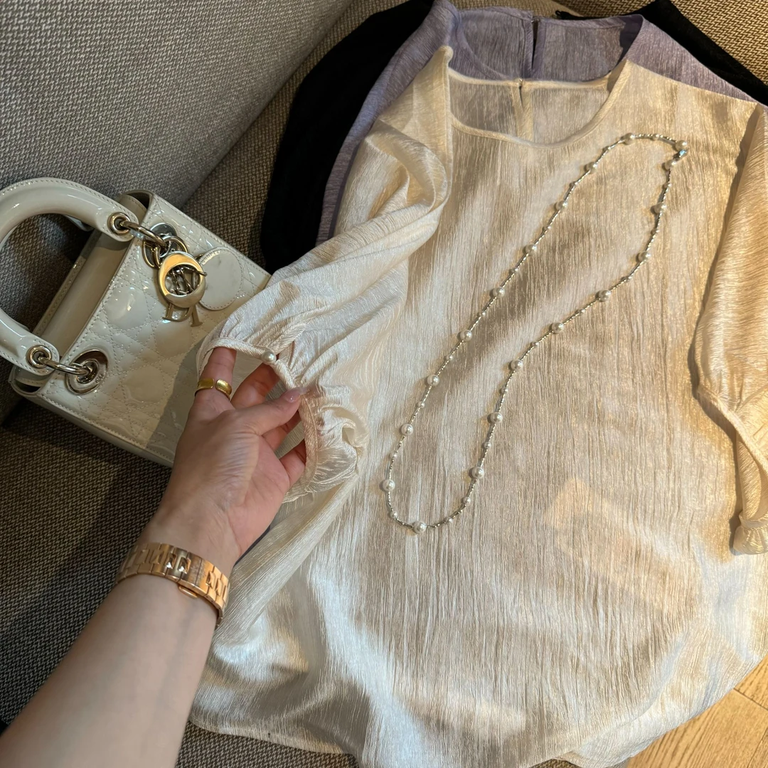 阿黎精选-------夏季简约高品醋酸上衣