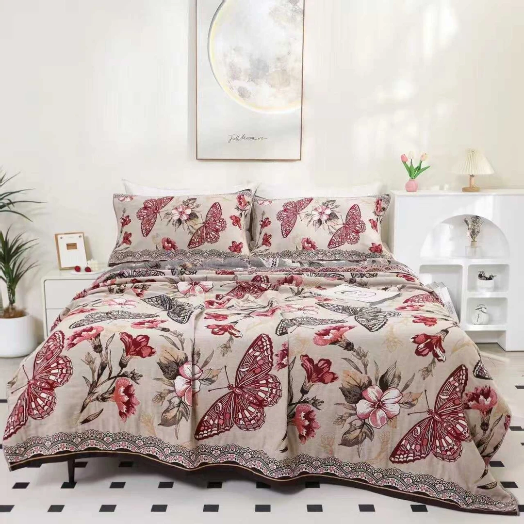 <烟雨江南>汉麻纱布重工提花毯外单尾单